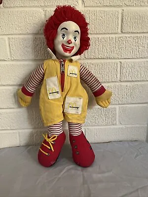 Vintage 1984 Plush 16  Ronald McDonald Doll Vinyl Head Yarn Hair McDonalds • $9.99