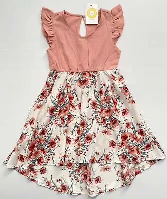 Girls Dress Pink Floral High-Low Dress • $29.95