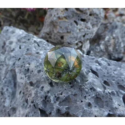 Vintage Drawer Pull Round Glass Copper Green Handle Cabinet Dresser Door Knob • $7.55