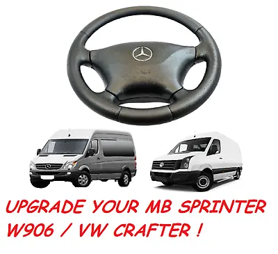 Mercedes Sprinter W906 06-15 Dodge Vw Crafter Leather Black Steering Wheel New • $247.92