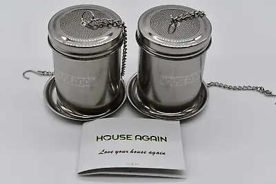 (2) House Again Tea Ball Infuser Extra Fine Mesh Stainless Steel Dishwasher Safe • $19.99