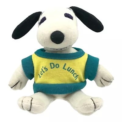 Vintage Dakin Peanuts Characters Snoopy Plush “Lets Do Lunch” Shirt Korea 1987 • $35.99