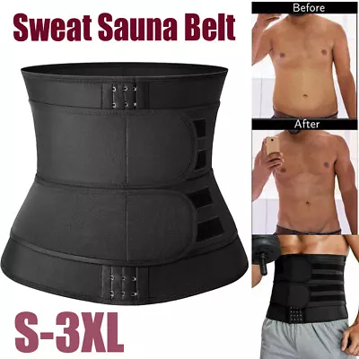 Body Training Shaper Sweat Belt Tummy Control Men Waist Trainer Cincher Girdle • $18.64