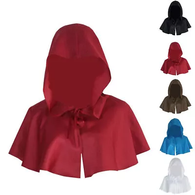 Halloween Cowl Costume Cape Cloak Hooded Death Wizard Witch Cosplay Gothic Fancy • $19.47