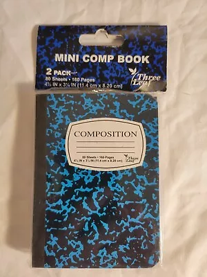 Mini Marble Composition Notebook 2 Pack 4.5  X 3.25  80 Sheets Each • $5.69