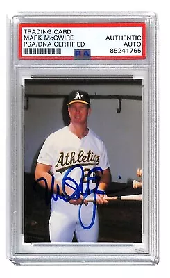 Mark McGwire Autographed 1987 Barry Colla Card Card PSA/DNA Oakland A's 94763 • $79.20