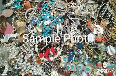 1 Pound Vintage To Modern COSTUME JEWELRY Lot All Wearabe No Junk Some Signed  • $29