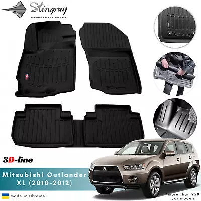 Car Floor Mats For Mitsubishi Outlander XL 2010-2012 All Weather 3D Set Of 4 Pcs • $99.50