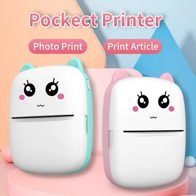 Mini Thermal Printer Pocket Bluetooth Moblie Phone Photo Label Printing Machine • £21.99