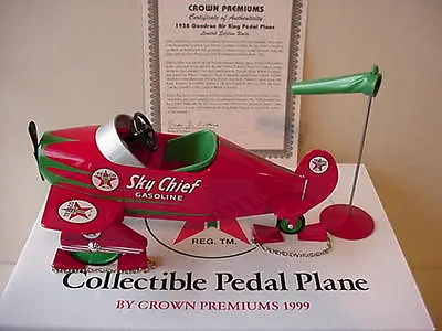 Texaco 1940 Gendron Air King Metal Pedal Airplane Bank + Wind Sock Nice • $39.99