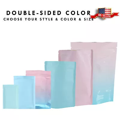 100 Mylar Foil Food Safe Pouches Pastel Packaging Bags With Zipper Seal BPA Free • $20.99