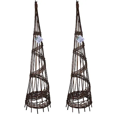 Willow Obelisk Spiral Climbing Plants Support Garden Decortive Outdoor 1.5m 5ft • £19.99