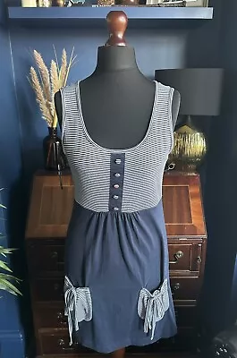 Joe Browns Nautical Sleeveless Dress Blue Uk 10 • £4.99