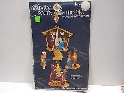 NEW NOS 1970's VINTAGE Christmas Hanging Mobile Nativity Scene  30  NIP • $86.25