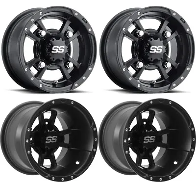 ITP 10  Front 9  Rear SS112 Matte Black Sport Wheels YZF450 Raptor 700 Banshee • $464.95