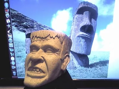 Unusual Monster Frankenstein Bust 3.5  X 4  Unmarked Plastic Unpainted • $14.99