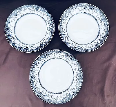 3 EARLY 1900s MADDOCK & SONS ENGLAND BLUE TRANSFERWARE 8.5” Bowls • $35