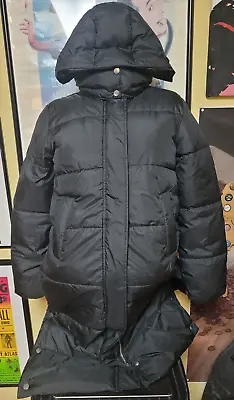 H&M Black Long Winter Puffer Jacket Coat Girls Size Large 18 Nice • $25.49