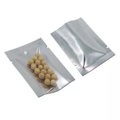 Clear Silver Mylar Food Grade Pouches Aluminum Foil Packaging Bags Smell Proof • $17.39