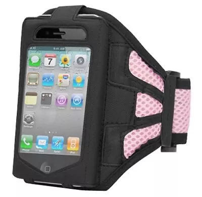 TRIXES Phone Armband NEW Apple IPhone 4 Pink Case Cover Sports Running Gym • £1.79