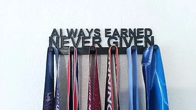 Always Earned Never Given Sports Race Medal Display Rack Holder Hanger Organizer • $16.99