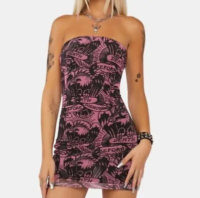  Nwt Ed Hardy Bodycon Mesh Dress Sz L • $40