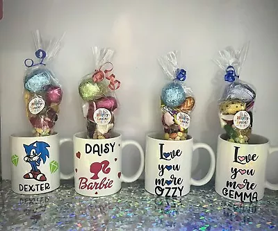 £6 • Buy Pepper Pig, Sonic, His & Hers Personalied Mug And Sweet Cone Easter Gift
