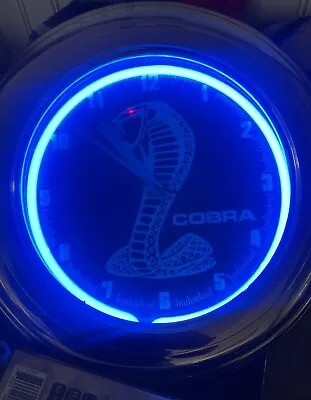 Shelby Cobra Vintage Clock Neon Lit 90s Y2k Rare Clock Ford Racing Mustang Roush • $79.99