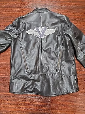 Victory Motorcycle Leather Jacket Mens Large Tall Vented • $99.99