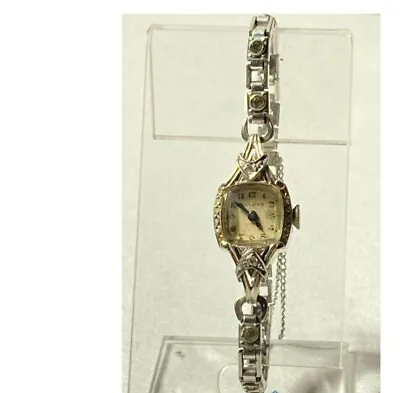 $360 • Buy Vintage 14 K White Gold Bulova Ladies Watch. 12.40 Grams Solid White Gold.