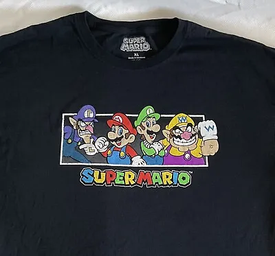 Super Mario Bros Shirt X Large Nintendo NES Luigi Mario Waluigi Video Games T • $8.99