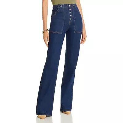 Veronica Beard Womens Blue High Rise Solid Denim Wide Leg Jeans 25 BHFO 6236 • $125.80
