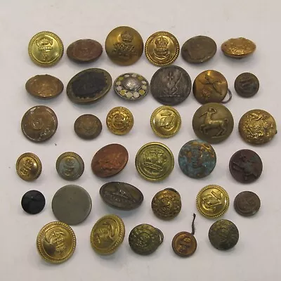 35 X British Military Buttons Different Sizes & Regiments - As Shown Lot 2 • £19.99