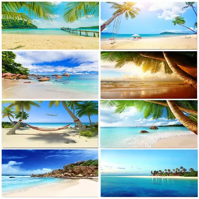 Large 5D Round Diamond Painting Beach Coconut Tree Cross Stitch Embroidery 45x85 • $54.98