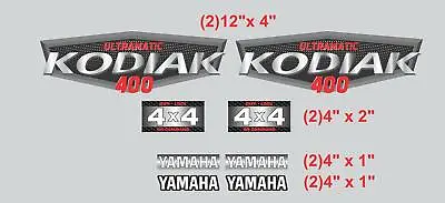 Tank Decal Graphic Sticker Kit Upgrade 4x4 Fits Yamaha Kodiak 400  ATV • $30.57