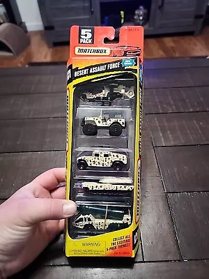 New! Matchbox Cars Desert Assault Force 5 Pack Military Tank Jeep Helicopter • $12