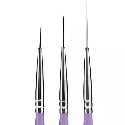 3 Pieces Nail Art Long Striper Brush Fine Line Drawing Detail Painting Blending • $12.99