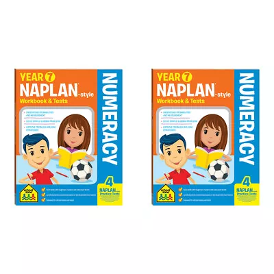 2x School Zone Year 7 Naplan*-style Numeracy Workbook & Tests Kids Book 12y+ • $27