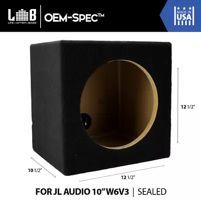 0.55 Ft³ Sealed MDF Enclosure For Single JL Audio 10  W6v3 (10W6v3) Sub Woofer • $129.99