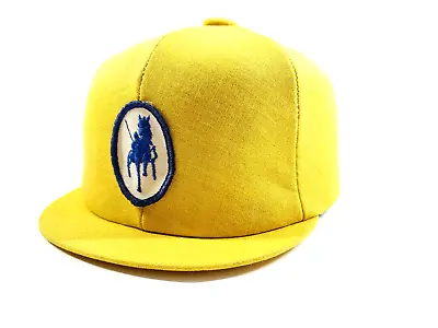 Vintage Polo Equestrian Horse Riding Jockey Hat Yellow Size 22.5 • $25.50