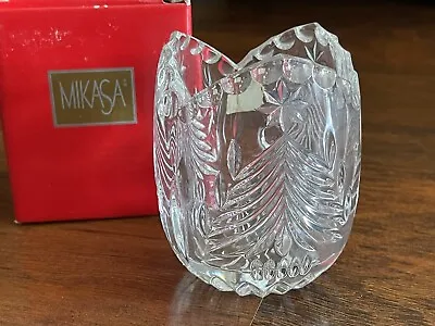 Mikasa CHRISTMAS TREE VOTIVE CANDLE HOLDER Gift German Crystal SN106/610 NEW • $29.50