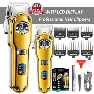 Professional Men Hair Clippers Cordless Trimmer Beard Cutting Machine Barber Kit • £22.58