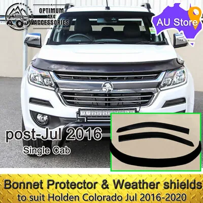 Bonnet Protector & Weather Shield To Suit Holden Colorado Single Cab 2016-2020 • $129