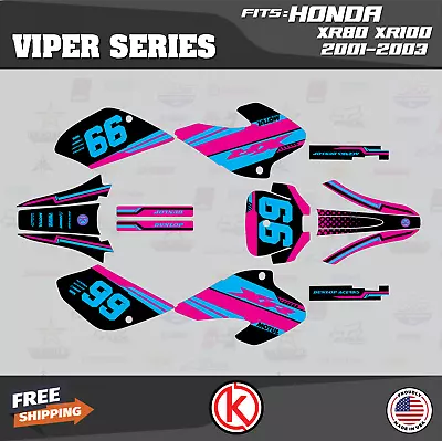 Graphics Kit For HONDA XR80 XR100 (2001-2003) Viper Series - Cyan • $59.99