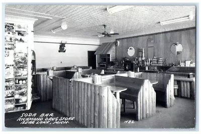 C1940's Richmond Drug Store Interior Soda Bar Bear Lake MI RPPC Photo Postcard • $19.97