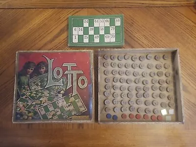 ANTIQUE LOTTO BOARD GAME McLOUGHLIN BROS. NEW YORK COPYRIGHT 1895 FIRST EDITION • $38.25