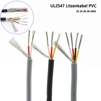 UL2547 PVC Shielded Wire 2 3 4 Multi-conductor Cable 22 24 26 28 AWG 80 ℃ 300V • $9.46