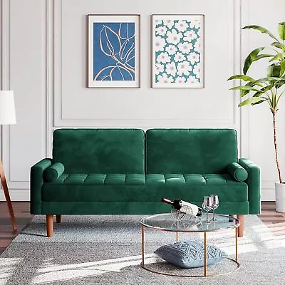 Modern Upholstery 2 Seater Sofa For Living Room Loveseat Sofa For Bedroom Green • $199.99