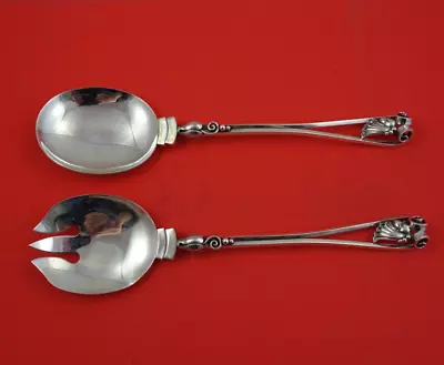 La Paglia By Jensen USA Sterling Silver Salad Serving Set 2pc All Sterling 10  • $589