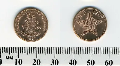 Bahamas 1992 - 1 Cent Copper Plated Zinc Coin - Starfish • $1